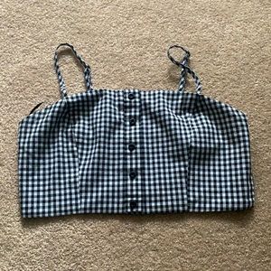 Checkered crop top tank